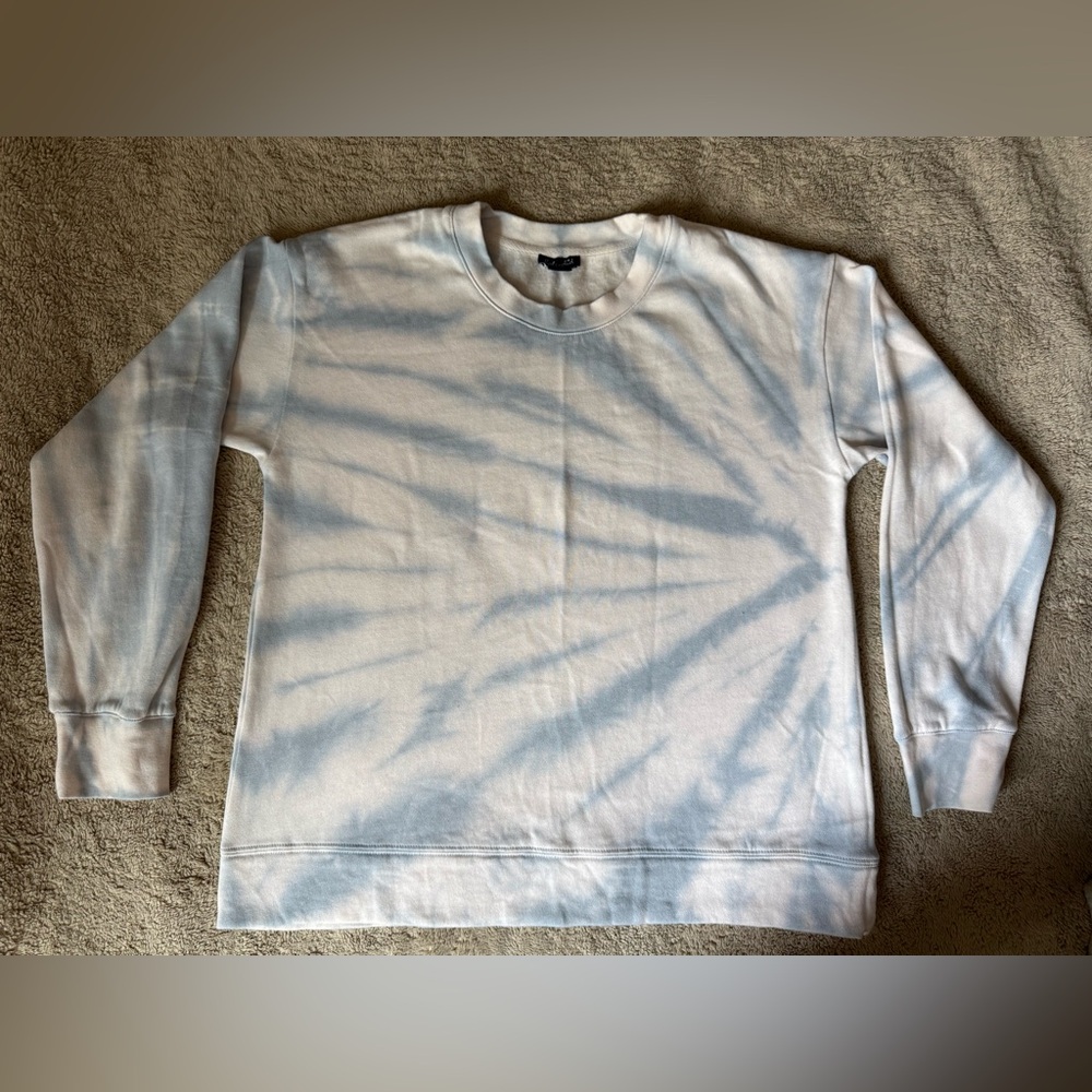 Splendid women Tie-Dye Crewneck Sweater - White & Light Blue